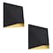 Luxrite Outdoor LED Black and Gold Wall Sconce 9W 3CCT 3000K-5000K 6 Inch Aluminum IP65 ETL Listed, 2PK LR40322-2PK - alternate 1